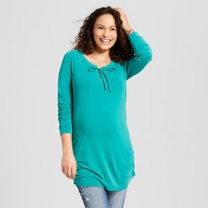 Maternity 3/4 Sleeve Lace-Up Sweatshirt   #52-15
